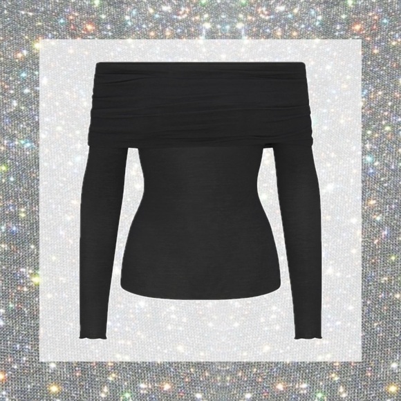 SKIMS Off The Shoulder Top in Onyx size S NWT!!! - Picture 2 of 7